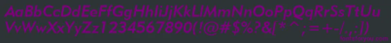 Geometric415MediumItalicBt Font – Purple Fonts on Black Background