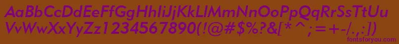 Geometric415MediumItalicBt Font – Purple Fonts on Brown Background
