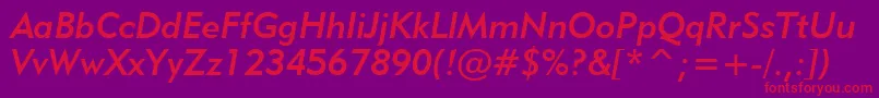 Geometric415MediumItalicBt Font – Red Fonts on Purple Background