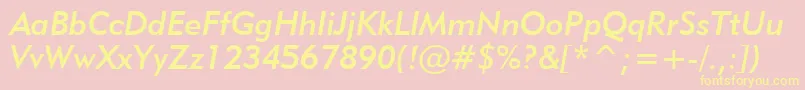 Geometric415MediumItalicBt Font – Yellow Fonts on Pink Background