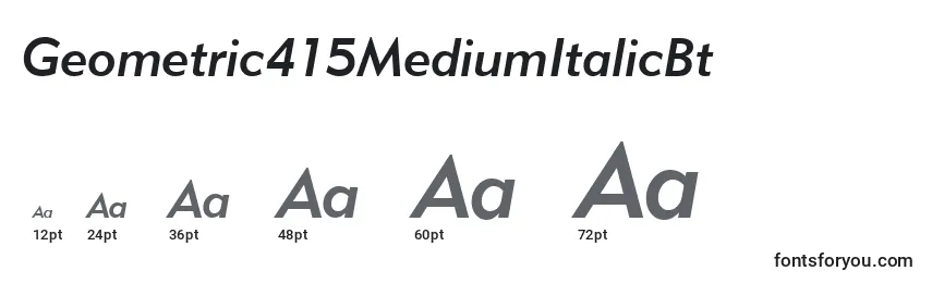 Размеры шрифта Geometric415MediumItalicBt