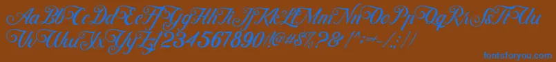 ControwellScript Regular Font – Blue Fonts on Brown Background