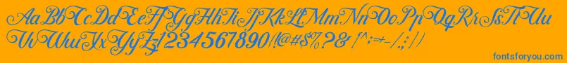 ControwellScript Regular Font – Blue Fonts on Orange Background