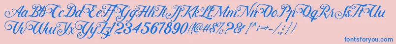 ControwellScript Regular Font – Blue Fonts on Pink Background