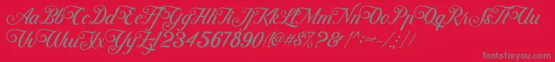 フォントControwellScript Regular – 赤い背景に灰色の文字