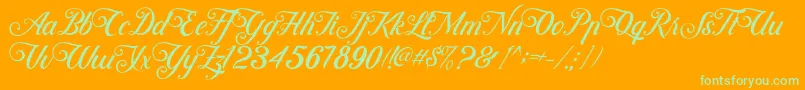 ControwellScript Regular Font – Green Fonts on Orange Background