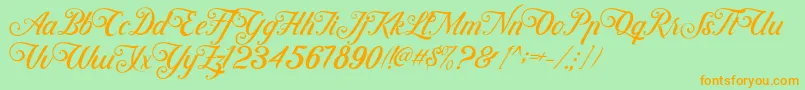 ControwellScript Regular Font – Orange Fonts on Green Background