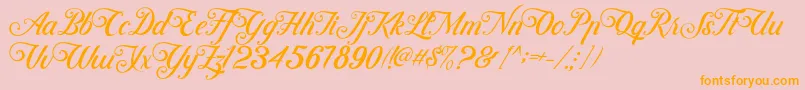 ControwellScript Regular-Schriftart – Orangefarbene Schriften auf rosa Hintergrund