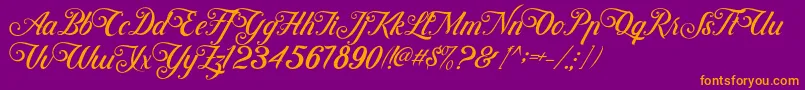 ControwellScript Regular Font – Orange Fonts on Purple Background