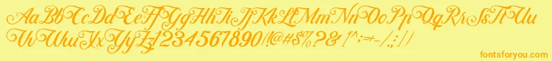 ControwellScript Regular Font – Orange Fonts on Yellow Background