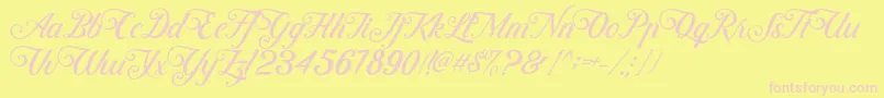 ControwellScript Regular Font – Pink Fonts on Yellow Background