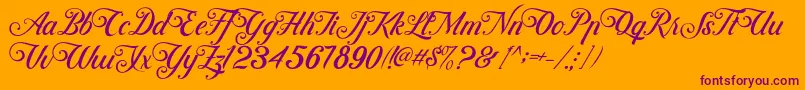 ControwellScript Regular Font – Purple Fonts on Orange Background