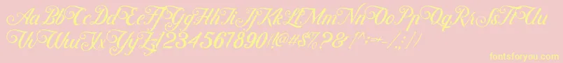 ControwellScript Regular Font – Yellow Fonts on Pink Background