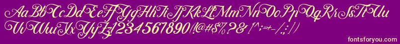 ControwellScript Regular Font – Yellow Fonts on Purple Background