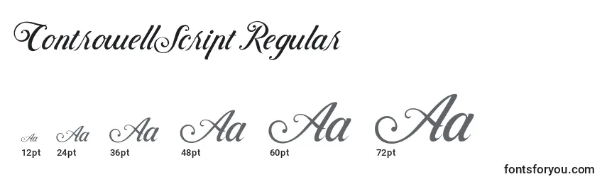 ControwellScript Regular Font Sizes