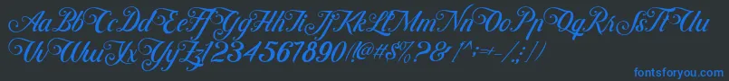 ControwellScript Regular Font – Blue Fonts on Black Background