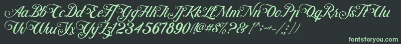 ControwellScript Regular Font – Green Fonts on Black Background