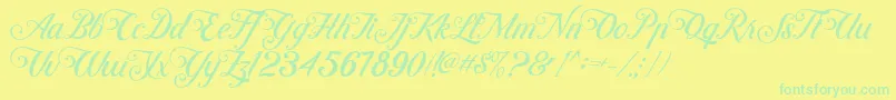 ControwellScript Regular Font – Green Fonts on Yellow Background