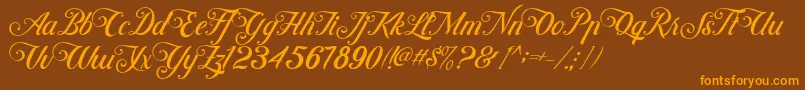 ControwellScript Regular Font – Orange Fonts on Brown Background