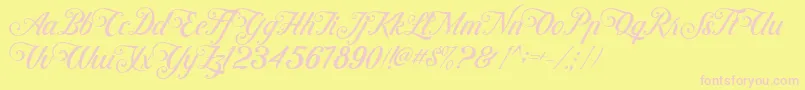 ControwellScript Regular Font – Pink Fonts on Yellow Background