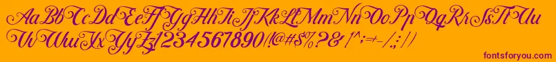 ControwellScript Regular Font – Purple Fonts on Orange Background