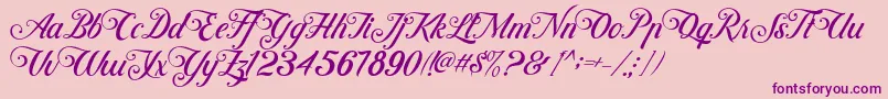 ControwellScript Regular Font – Purple Fonts on Pink Background