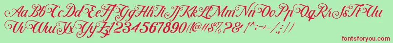 ControwellScript Regular Font – Red Fonts on Green Background