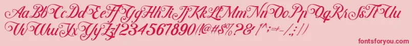 ControwellScript Regular Font – Red Fonts on Pink Background