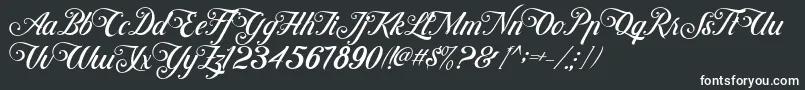 フォントControwellScript Regular – 黒い背景に白い文字
