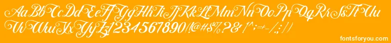 ControwellScript Regular-Schriftart – Weiße Schriften auf orangefarbenem Hintergrund