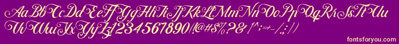 ControwellScript Regular Font – Yellow Fonts on Purple Background