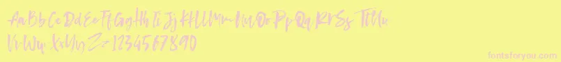 Conundrum Font – Pink Fonts on Yellow Background