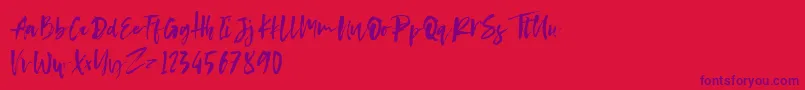 Conundrum Font – Purple Fonts on Red Background