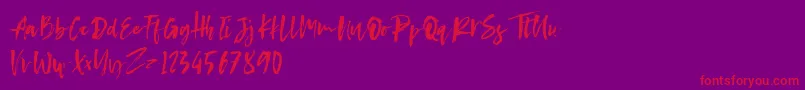 Conundrum Font – Red Fonts on Purple Background