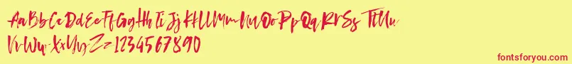 Conundrum Font – Red Fonts on Yellow Background