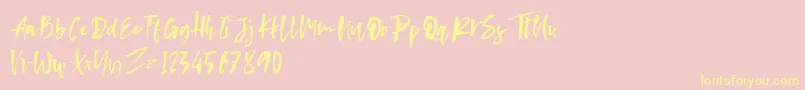 Conundrum Font – Yellow Fonts on Pink Background