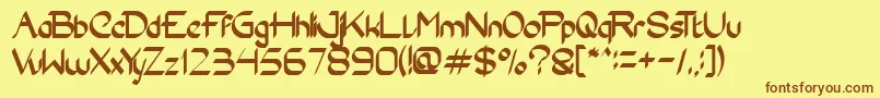 Шрифт Converation – коричневые шрифты на жёлтом фоне