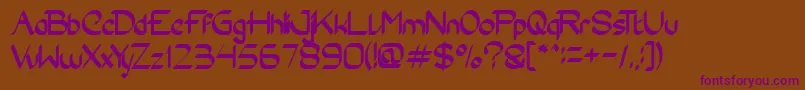 Converation Font – Purple Fonts on Brown Background