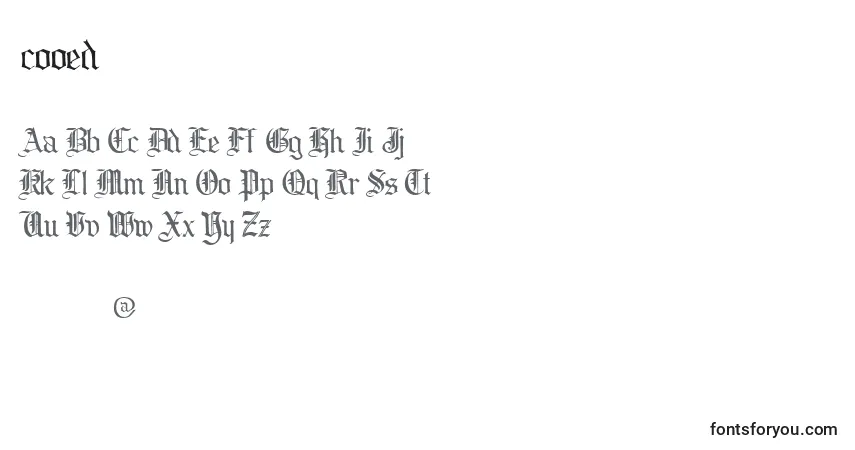 Schriftart Cooed    (123994) – Alphabet, Zahlen, spezielle Symbole