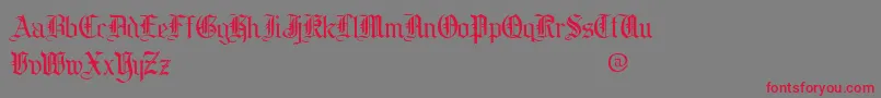cooed   -Schriftart – Rote Schriften auf grauem Hintergrund