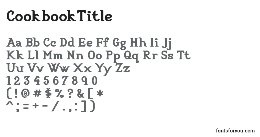 Czcionka CookbookTitle – alfabet, cyfry, specjalne znaki