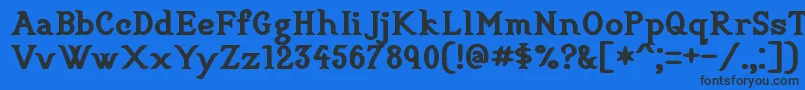 Fonte CookbookTitle – fontes pretas em um fundo azul