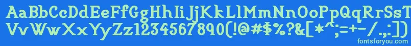 Fonte CookbookTitle – fontes verdes em um fundo azul