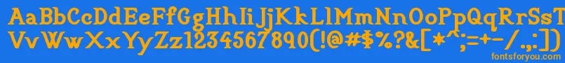 CookbookTitle-fontti – oranssit fontit sinisellä taustalla