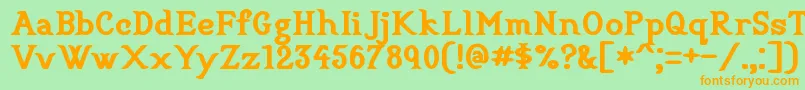 fuente CookbookTitle – Fuentes Naranjas Sobre Fondo Verde