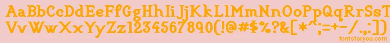 CookbookTitle-Schriftart – Orangefarbene Schriften auf rosa Hintergrund