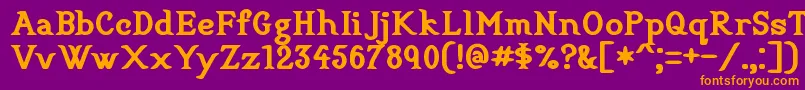 CookbookTitle-fontti – oranssit fontit violetilla taustalla