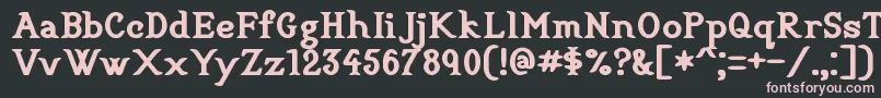 Fonte CookbookTitle – fontes rosa em um fundo preto