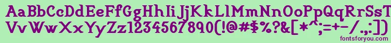 CookbookTitle-Schriftart – Violette Schriften auf grünem Hintergrund