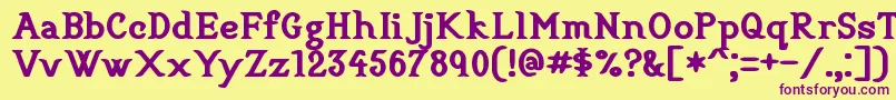CookbookTitle-fontti – violetit fontit keltaisella taustalla